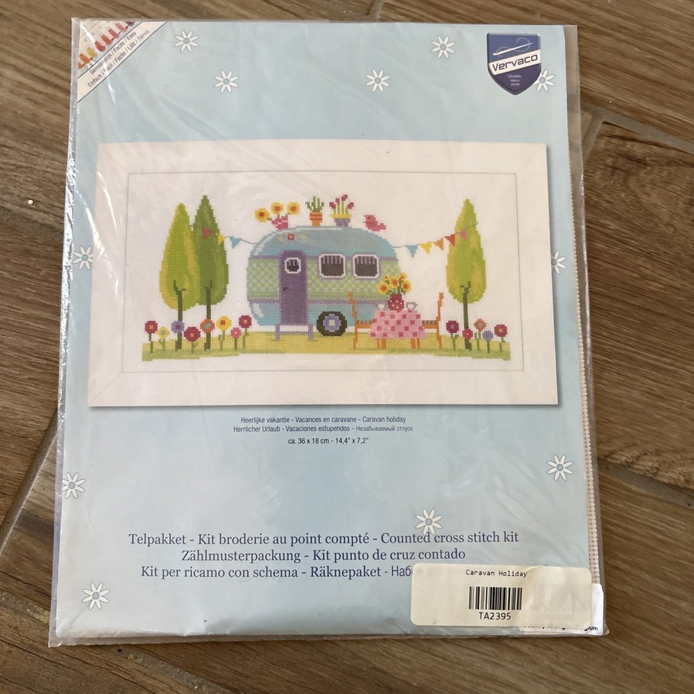 New Vervaco Counted Cross Stitch Kit‎ "Caravan Holiday " 14.4" x 7.2"